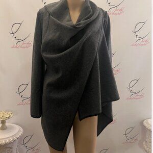Clocolor Gray Draped Jacket Sz S. Open Whimsigoth. USA Black edge. WTC